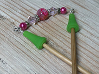 Pink Beaded Point Protector- Stitch Holder , stitch holder - Jill's Beaded Knit Bits, Jill's Beaded Knit Bits
 - 6
