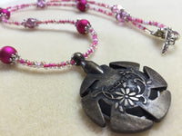 Pink Beaded Yarn Cutter Necklace , Jewelry - Jill's Beaded Knit Bits, Jill's Beaded Knit Bits
 - 2