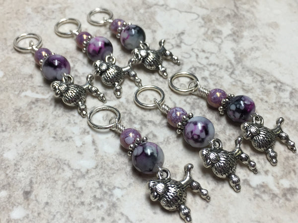 Poodle Stitch Markers- Snag Free Set of 6 , Stitch Markers - Jill's Beaded Knit Bits, Jill's Beaded Knit Bits
 - 1