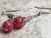 Pretty in Pink Glass Dangle Earrings , jewelry - Jill's Beaded Knit Bits, Jill's Beaded Knit Bits
 - 4