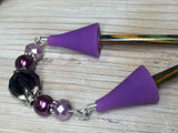 Crystal Knitting Needle Point Protector Jewelry- Purple , stitch holder - Jill's Beaded Knit Bits, Jill's Beaded Knit Bits
 - 5
