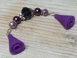 Crystal Knitting Needle Point Protector Jewelry- Purple , stitch holder - Jill's Beaded Knit Bits, Jill's Beaded Knit Bits
 - 2