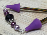 Crystal Knitting Needle Point Protector Jewelry- Purple , stitch holder - Jill's Beaded Knit Bits, Jill's Beaded Knit Bits
 - 6