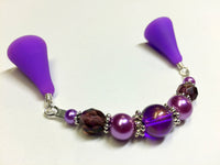 Purple Glitter Beaded Point Protector Tip Cover , stitch holder - Jill's Beaded Knit Bits, Jill's Beaded Knit Bits
 - 2