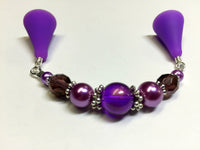 Purple Glitter Beaded Point Protector Tip Cover , stitch holder - Jill's Beaded Knit Bits, Jill's Beaded Knit Bits
 - 4