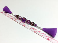 Purple Glitter Beaded Point Protector Tip Cover , stitch holder - Jill's Beaded Knit Bits, Jill's Beaded Knit Bits
 - 4