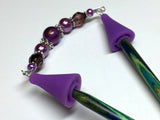 Purple Glitter Beaded Point Protector Tip Cover , stitch holder - Jill's Beaded Knit Bits, Jill's Beaded Knit Bits
 - 7