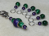 Purple & Green Stitch Marker Set with Clip Holder , Stitch Markers - Jill's Beaded Knit Bits, Jill's Beaded Knit Bits
 - 4