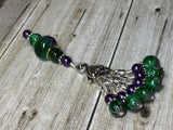 Purple & Green Stitch Marker Set with Clip Holder , Stitch Markers - Jill's Beaded Knit Bits, Jill's Beaded Knit Bits
 - 8