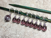Purple Lamp Work Beaded Stitch Marker Set , Stitch Markers - Jill's Beaded Knit Bits, Jill's Beaded Knit Bits
 - 1