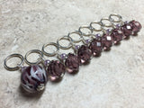 Purple Lamp Work Beaded Stitch Marker Set , Stitch Markers - Jill's Beaded Knit Bits, Jill's Beaded Knit Bits
 - 2