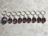 Purple Lamp Work Beaded Stitch Marker Set , Stitch Markers - Jill's Beaded Knit Bits, Jill's Beaded Knit Bits
 - 3