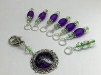 Purple Tree Stitch Marker Charm Holder & Snag Free Stitch Markers , Stitch Markers - Jill's Beaded Knit Bits, Jill's Beaded Knit Bits
 - 2