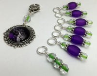 Purple Tree Stitch Marker Charm Holder & Snag Free Stitch Markers , Stitch Markers - Jill's Beaded Knit Bits, Jill's Beaded Knit Bits
 - 3