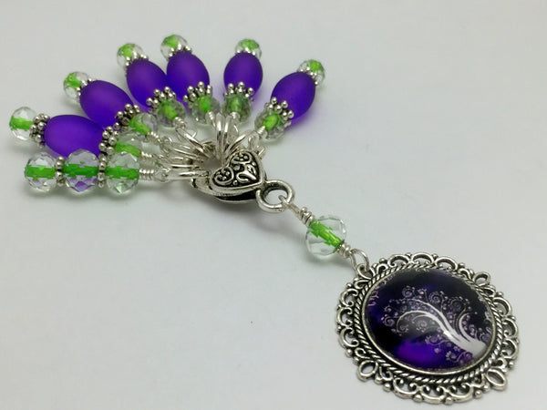 Purple Tree Stitch Marker Charm Holder & Snag Free Stitch Markers , Stitch Markers - Jill's Beaded Knit Bits, Jill's Beaded Knit Bits
 - 1