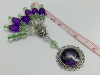 Purple Tree Stitch Marker Charm Holder & Snag Free Stitch Markers , Stitch Markers - Jill's Beaded Knit Bits, Jill's Beaded Knit Bits
 - 6