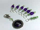 Purple Tree Stitch Marker Charm Holder & Snag Free Stitch Markers , Stitch Markers - Jill's Beaded Knit Bits, Jill's Beaded Knit Bits
 - 8