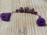 Purple Speckle Beaded Stitch Holder Point Protector , stitch holder - Jill's Beaded Knit Bits, Jill's Beaded Knit Bits
 - 6