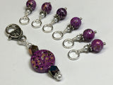 Purple Speckled Stitch Marker Holder Set , Stitch Markers - Jill's Beaded Knit Bits, Jill's Beaded Knit Bits
 - 6