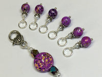 Purple Speckled Stitch Marker Holder Set , Stitch Markers - Jill's Beaded Knit Bits, Jill's Beaded Knit Bits
 - 8