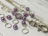 KnittingBag Stitch Marker Lanyard- PurpleStripes , Stitch Markers - Jill's Beaded Knit Bits, Jill's Beaded Knit Bits
 - 6