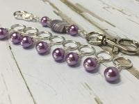 KnittingBag Stitch Marker Lanyard- PurpleStripes , Stitch Markers - Jill's Beaded Knit Bits, Jill's Beaded Knit Bits
 - 3