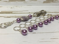 KnittingBag Stitch Marker Lanyard- PurpleStripes , Stitch Markers - Jill's Beaded Knit Bits, Jill's Beaded Knit Bits
 - 4