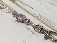 KnittingBag Stitch Marker Lanyard- PurpleStripes , Stitch Markers - Jill's Beaded Knit Bits, Jill's Beaded Knit Bits
 - 9