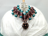 Copper Flower Snag Free Stitch Marker Set- Purple Teal , Stitch Markers - Jill's Beaded Knit Bits, Jill's Beaded Knit Bits
 - 2