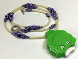 Purple Beaded Row Counting Necklace for Knitting or Crochet , jewelry - Jill's Beaded Knit Bits, Jill's Beaded Knit Bits
 - 1