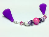 Knitting Needle Point Protector Jewelry- Purple Flowers , stitch holder - Jill's Beaded Knit Bits, Jill's Beaded Knit Bits
 - 6
