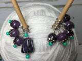 Purple-Frog-Knitting-Stitch-Marker-Set , Stitch Markers - Jill's Beaded Knit Bits, Jill's Beaded Knit Bits
 - 4