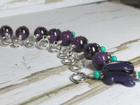 Purple-Frog-Knitting-Stitch-Marker-Set , Stitch Markers - Jill's Beaded Knit Bits, Jill's Beaded Knit Bits
 - 5