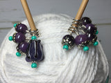 Purple-Frog-Knitting-Stitch-Marker-Set , Stitch Markers - Jill's Beaded Knit Bits, Jill's Beaded Knit Bits
 - 6