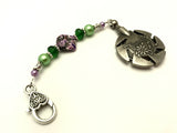Beaded Clover Yarn Cutter Pendant Lanyard- Purple and Green , Accessories - Jill's Beaded Knit Bits, Jill's Beaded Knit Bits
 - 7