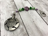 Beaded Clover Yarn Cutter Pendant Lanyard- Purple and Green , Accessories - Jill's Beaded Knit Bits, Jill's Beaded Knit Bits
 - 8