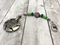 Beaded Clover Yarn Cutter Pendant Lanyard- Purple and Green , Accessories - Jill's Beaded Knit Bits, Jill's Beaded Knit Bits
 - 6