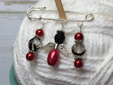 Red Angel Shawl Pin , Jewelry - Jill's Beaded Knit Bits, Jill's Beaded Knit Bits
 - 3