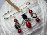 Red Angel Shawl Pin , Jewelry - Jill's Beaded Knit Bits, Jill's Beaded Knit Bits
 - 4