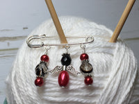 Red Angel Shawl Pin , Jewelry - Jill's Beaded Knit Bits, Jill's Beaded Knit Bits
 - 5