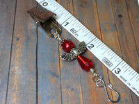 Red Angel Portuguese Knitting Pin- Clip on Badge Pin , Portugese Knitting Pin - Jill's Beaded Knit Bits, Jill's Beaded Knit Bits
 - 5