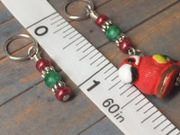 Red Parrot Stitch Marker Set , Stitch Markers - Jill's Beaded Knit Bits, Jill's Beaded Knit Bits
 - 3