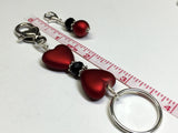 Red Heart Project Bag Lanyard & Stitch Markers , Stitch Markers - Jill's Beaded Knit Bits, Jill's Beaded Knit Bits
 - 3