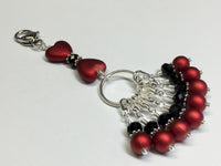 Red Heart Project Bag Lanyard & Stitch Markers , Stitch Markers - Jill's Beaded Knit Bits, Jill's Beaded Knit Bits
 - 4