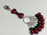 Red Heart Project Bag Lanyard & Stitch Markers , Stitch Markers - Jill's Beaded Knit Bits, Jill's Beaded Knit Bits
 - 6