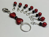 Red Heart Project Bag Lanyard & Stitch Markers , Stitch Markers - Jill's Beaded Knit Bits, Jill's Beaded Knit Bits
 - 7