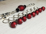 Red Wine Knitting Bag Lanyard & Stitch Markers , Stitch Markers - Jill's Beaded Knit Bits, Jill's Beaded Knit Bits
 - 2