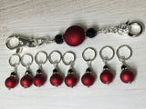 Red Wine Knitting Bag Lanyard & Stitch Markers , Stitch Markers - Jill's Beaded Knit Bits, Jill's Beaded Knit Bits
 - 6