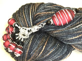 Red Wine Stripes Stitch Marker Holder Set , Stitch Markers - Jill's Beaded Knit Bits, Jill's Beaded Knit Bits
 - 8