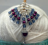 Red Wine Glass Stitch Marker Set , Stitch Markers - Jill's Beaded Knit Bits, Jill's Beaded Knit Bits
 - 8